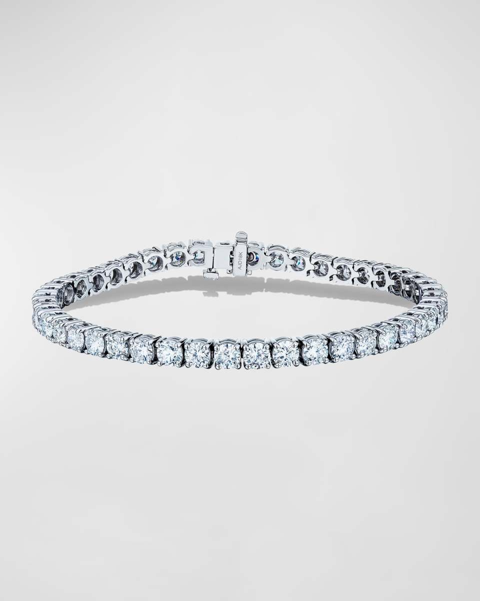 18K White Gold Round Diamond Tennis Bracelet