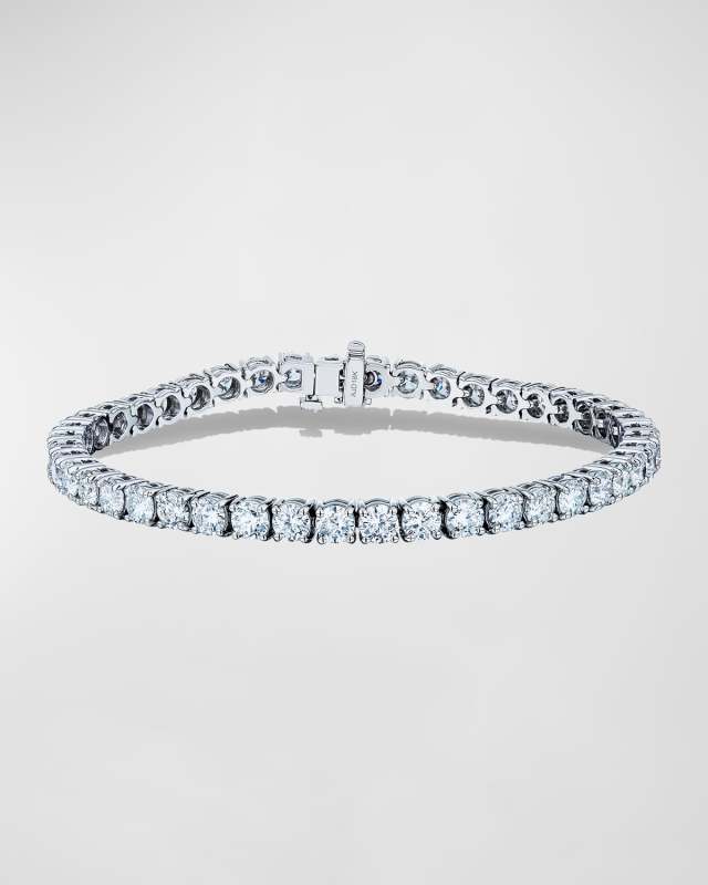 18K White Gold Round Diamond Tennis Bracelet