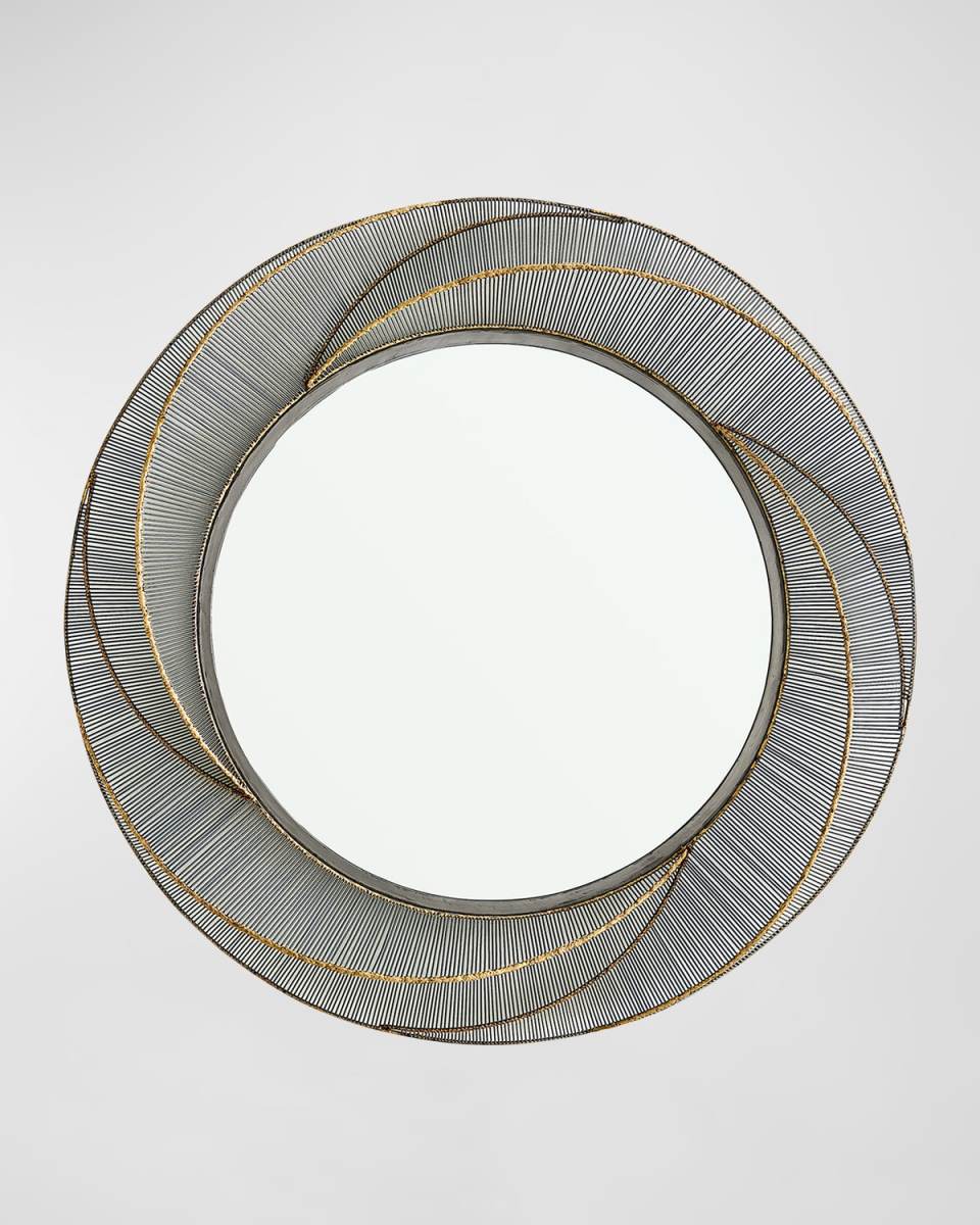 Whip Wire Mirror, Iron/Braised Brass