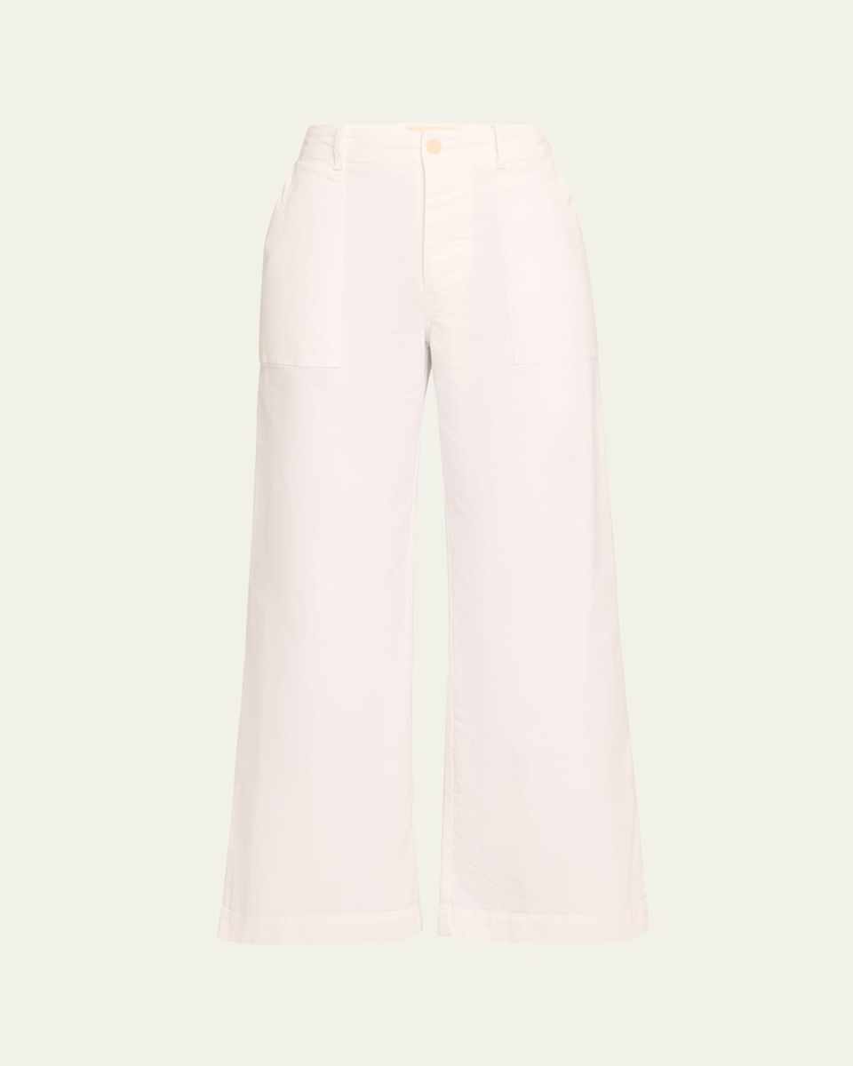 Leon Wide-Leg Brushed Stretch Cotton Boy Pants