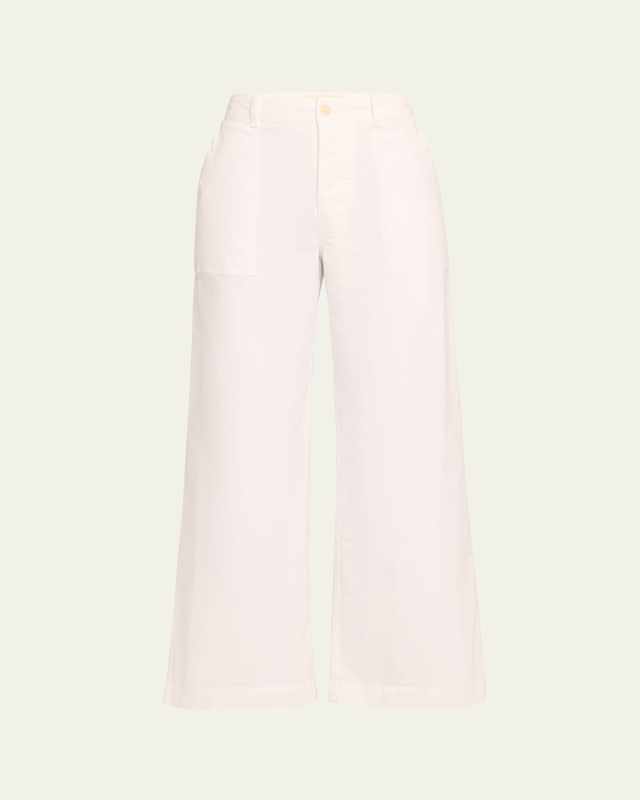 Leon Wide-Leg Brushed Stretch Cotton Boy Pants