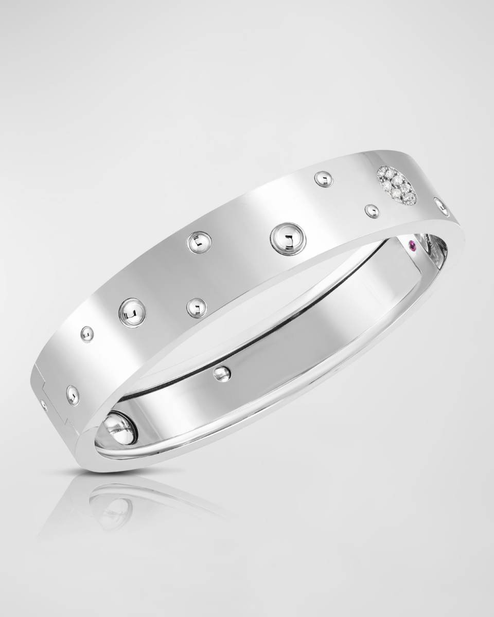 Pois Moi Luna 18K White Gold Diamond Bangle