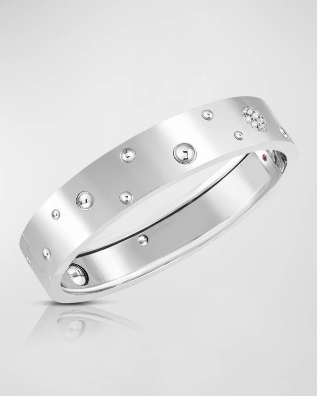 Pois Moi Luna 18K White Gold Diamond Bangle