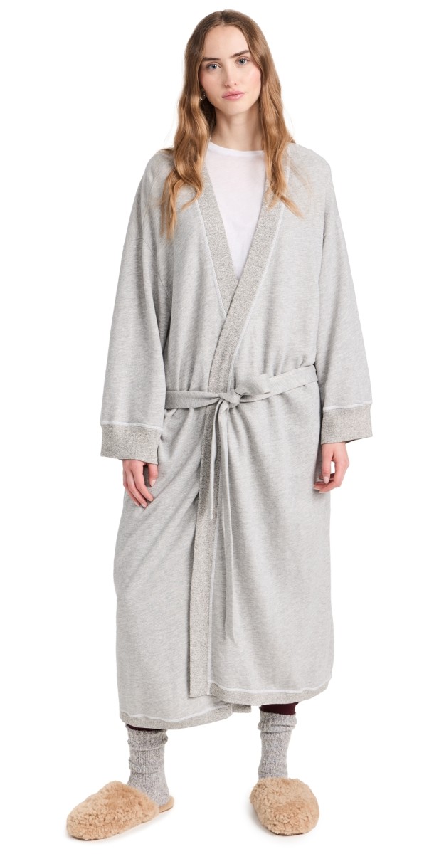 THE GREAT. The Sweatshirt Robe Soft Heather Grey