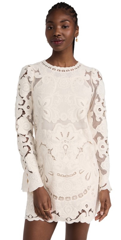Sea Lysa Embroidery Dress Cream