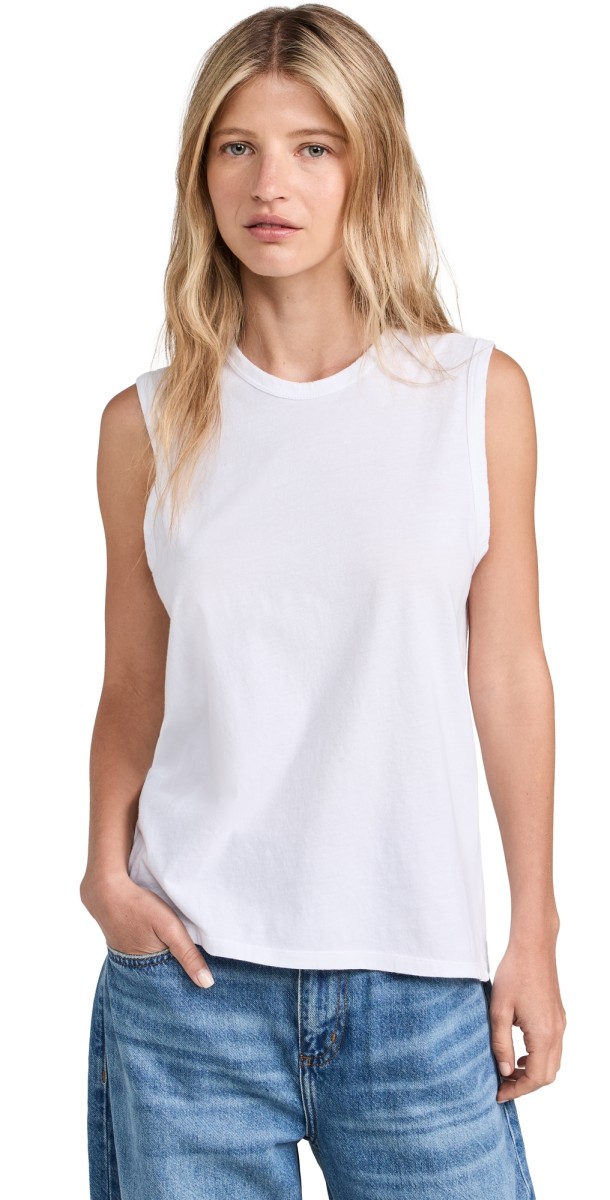 Another Tomorrow Sleeveless Tee Black