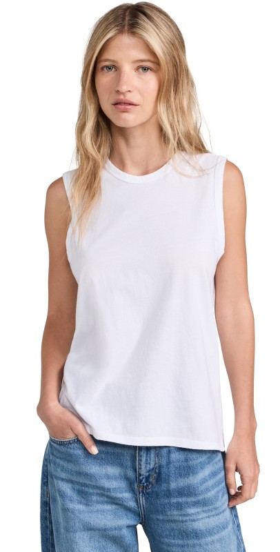 Another Tomorrow Sleeveless Tee Black