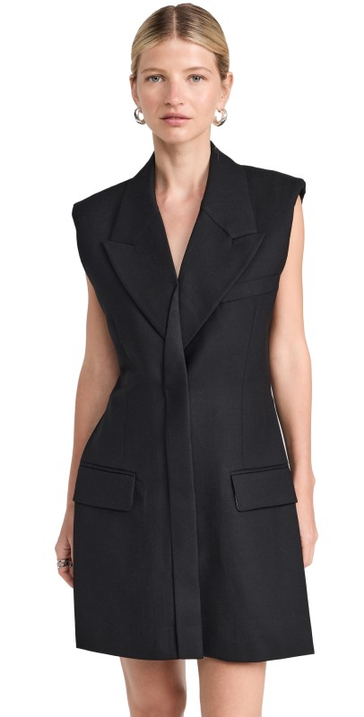 Victoria Beckham Sleeveless Tailored Dress Black