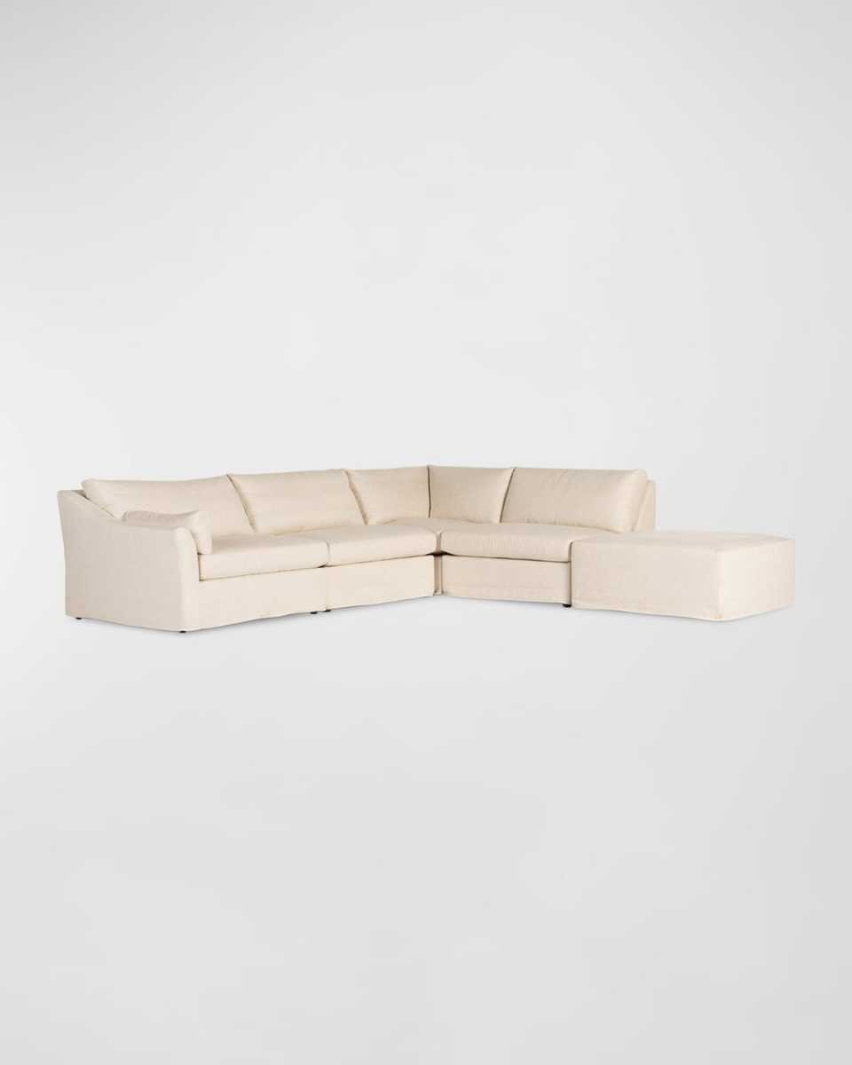 Delray 4-Piece Left Arm Facing Sectional with Ottoman