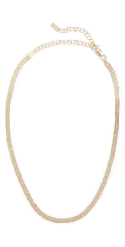By Adina Eden Herringbone Choker Gold