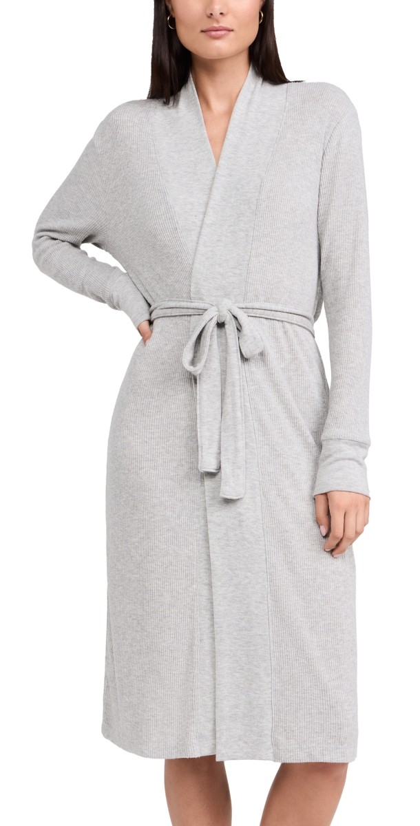PJ Salvage Textured Essentials Robe Heather Grey