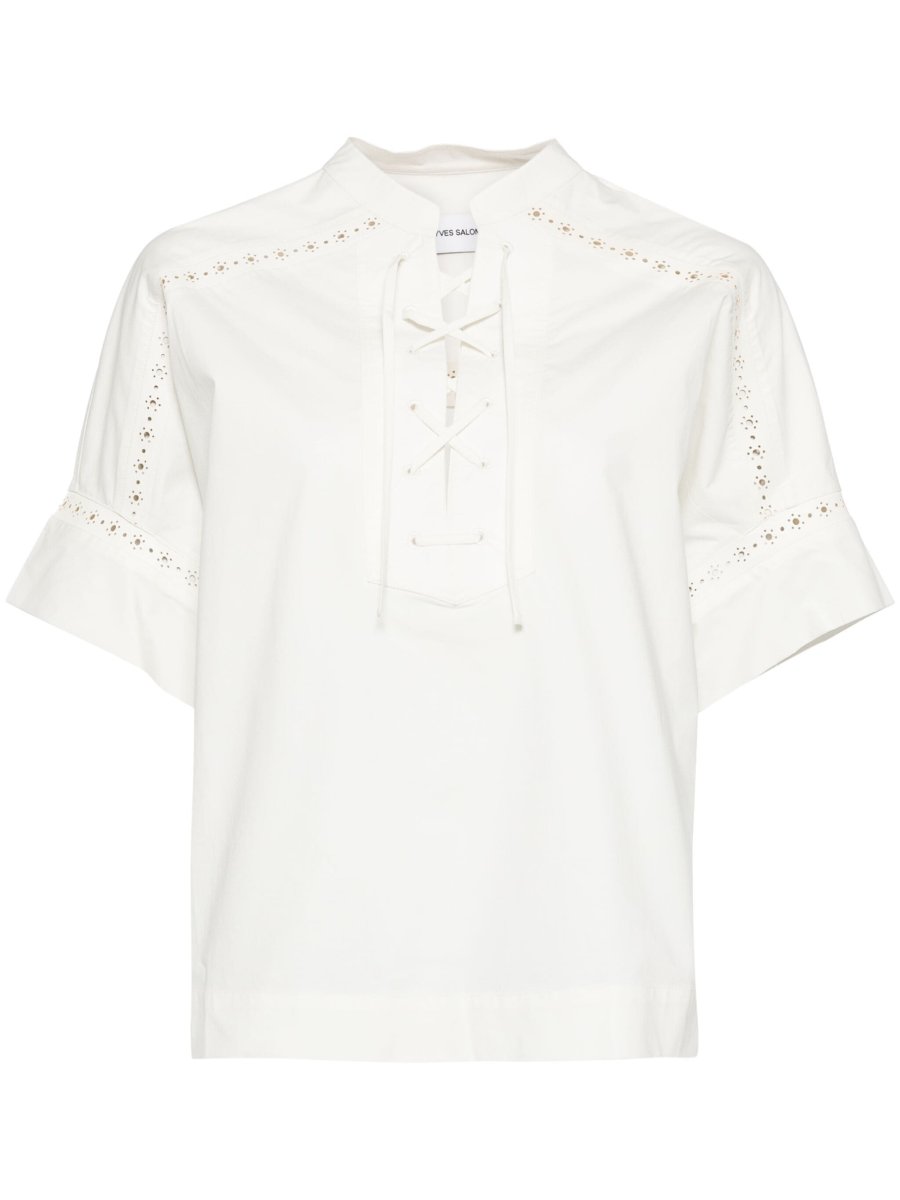 Yves Salomon openwork short-sleeve shirt