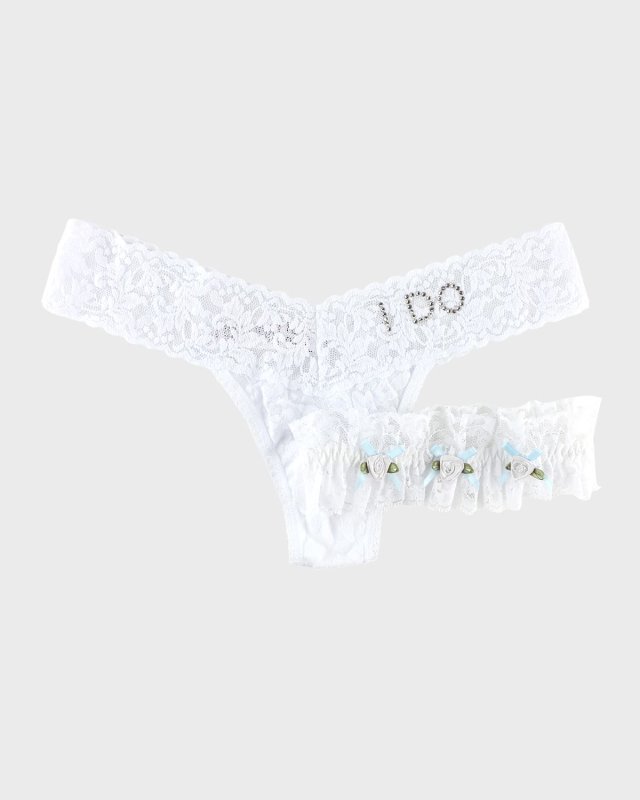 I Do Lace Thong & Garter Set