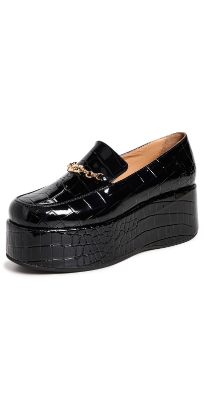 GANNI Butterfly Chain Platform Loafers Black