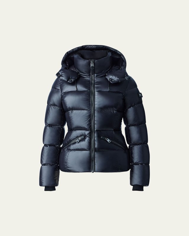 Madalyn Lustrous Light Down Jacket with Hoo