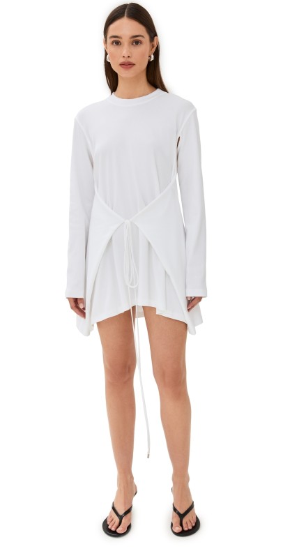 Rosetta Getty Apron Cutout T-Shirt Dress White
