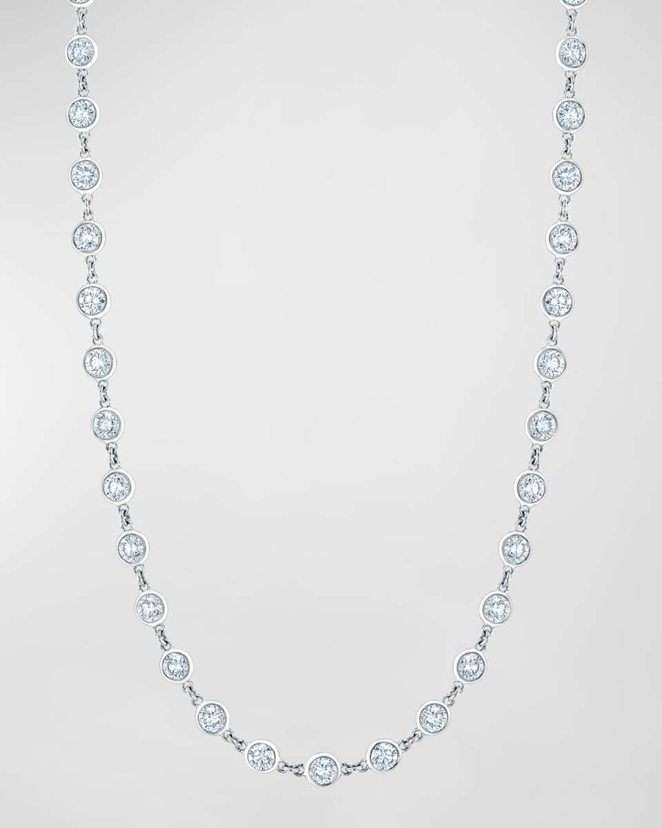 18K Gold Diamond by the Yard Chain Necklace,16", 5.55tcw