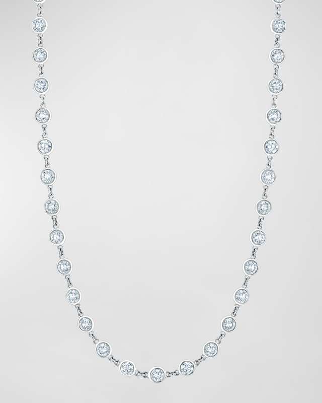 18K Gold Diamond by the Yard Chain Necklace,16", 5.55tcw