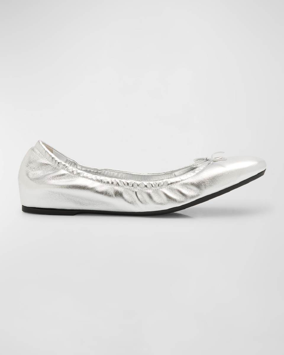 VLogo Medallion Bow Ballerina Flats