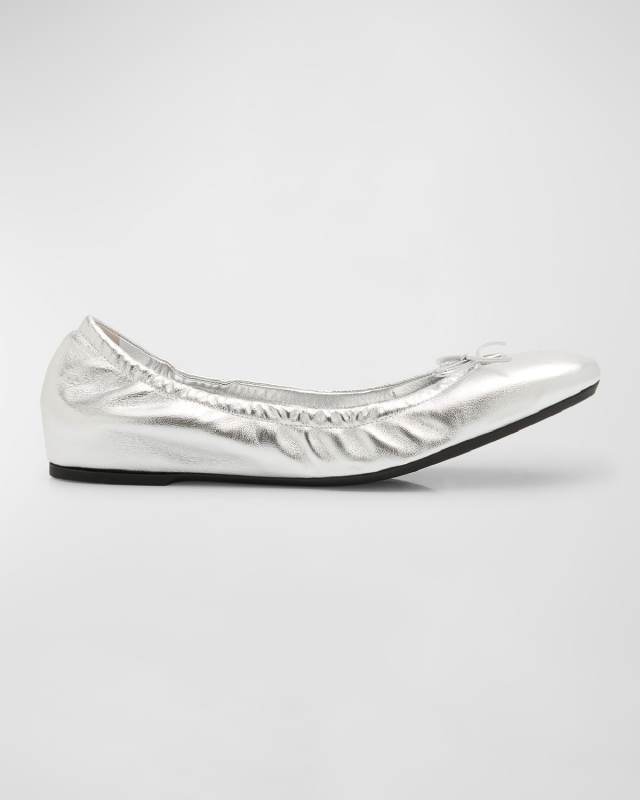 VLogo Medallion Bow Ballerina Flats