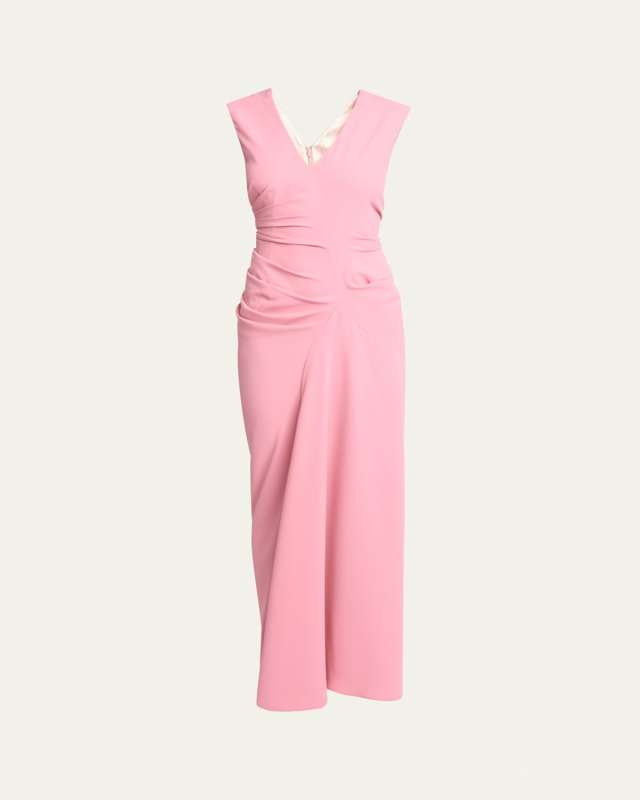 Daring Ruched Gown with Draped Back