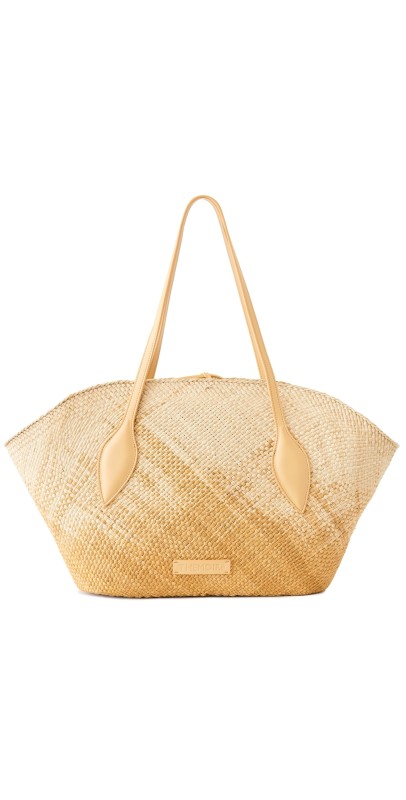Themoire Flor Straw Degrad Handbag Chaitea/Natural