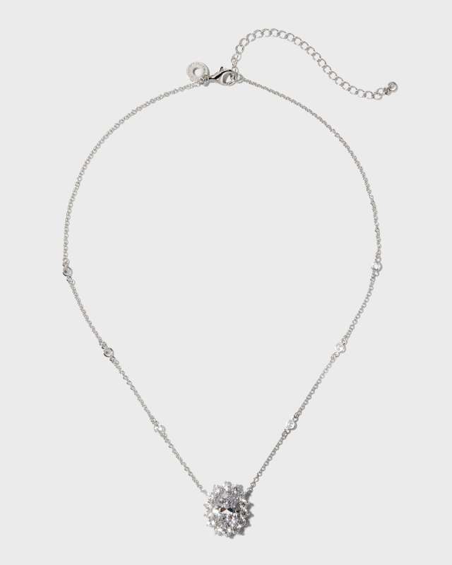 Round Eyeglass Station Necklace with Oval Pendant