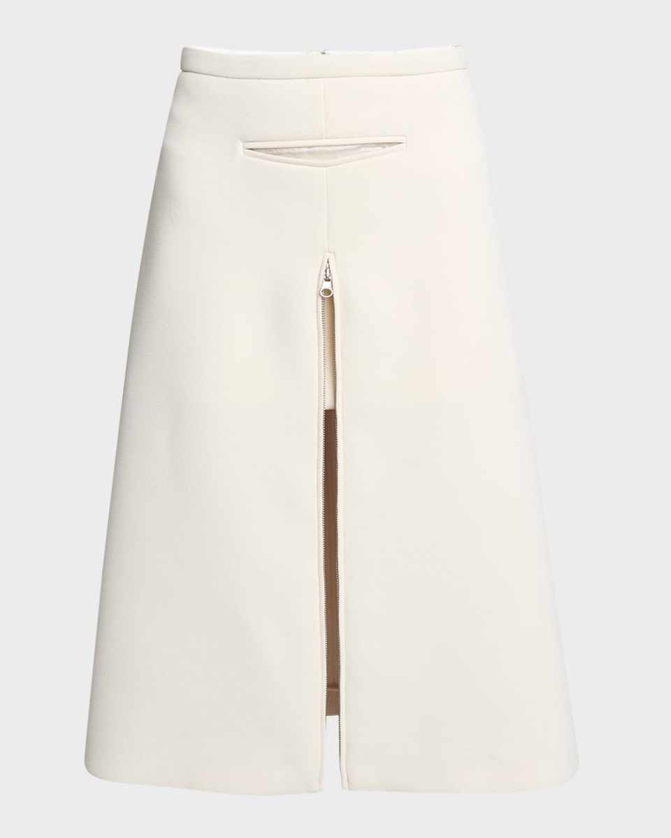Tailored Heritage Crepe Zip-Slit Skirt
