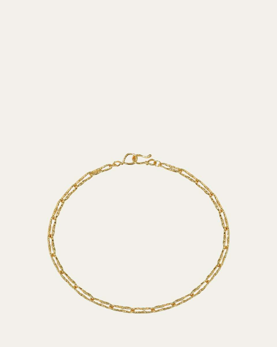 Brut Gold Twisted Link Necklace, 16"L