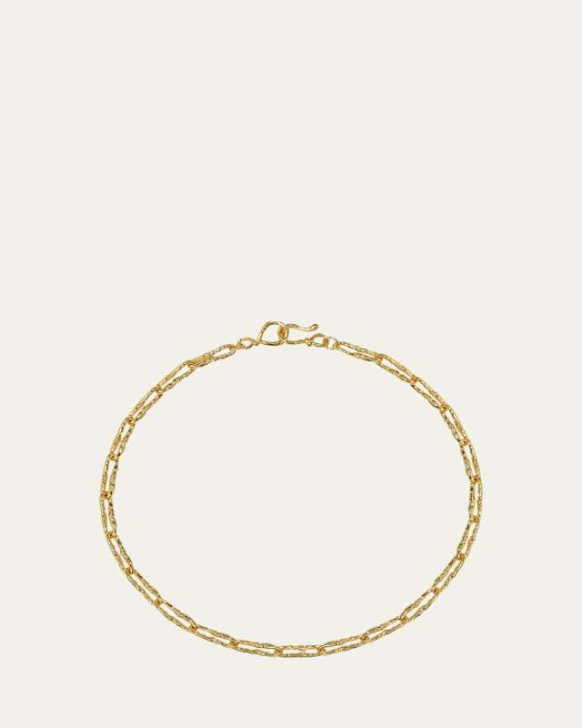 Brut Gold Twisted Link Necklace, 16"L
