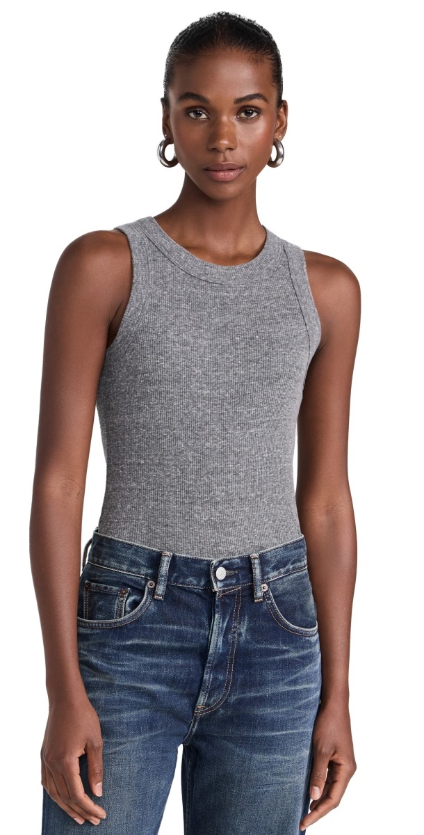 B Sides Rib Tank Heather Grey