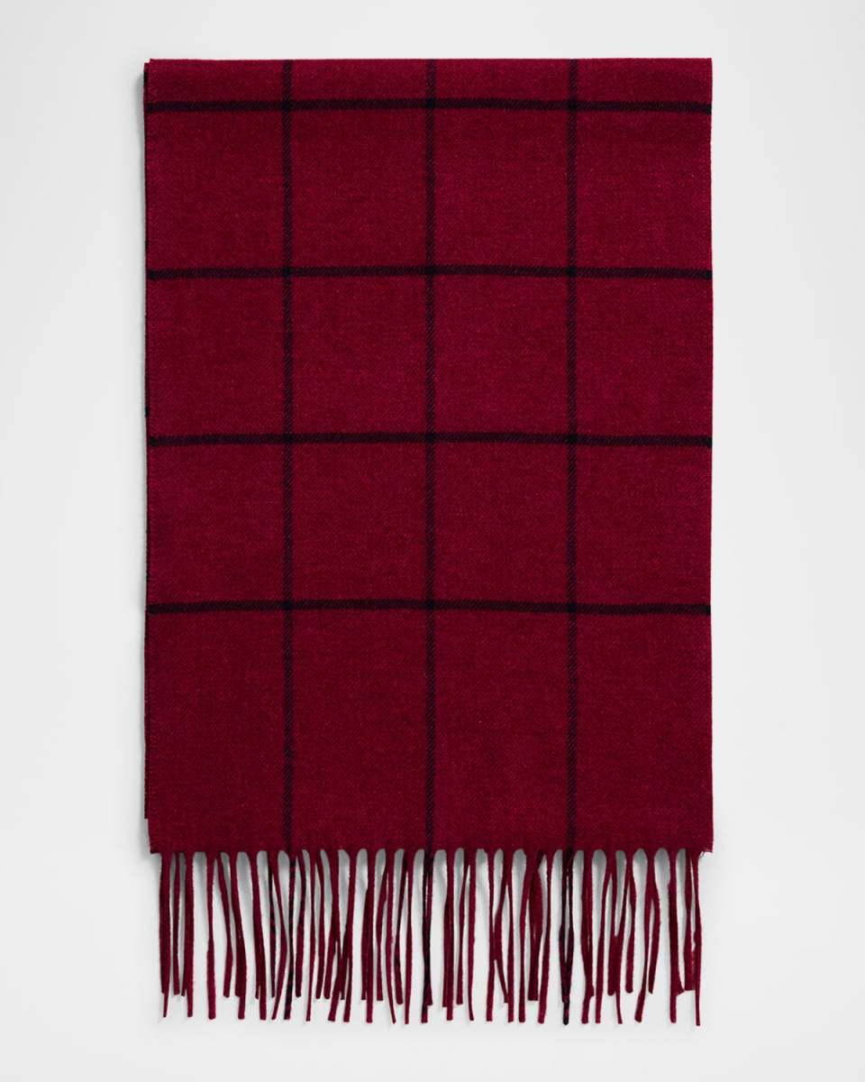 Men's York Silk and Cashmere Check Scarf