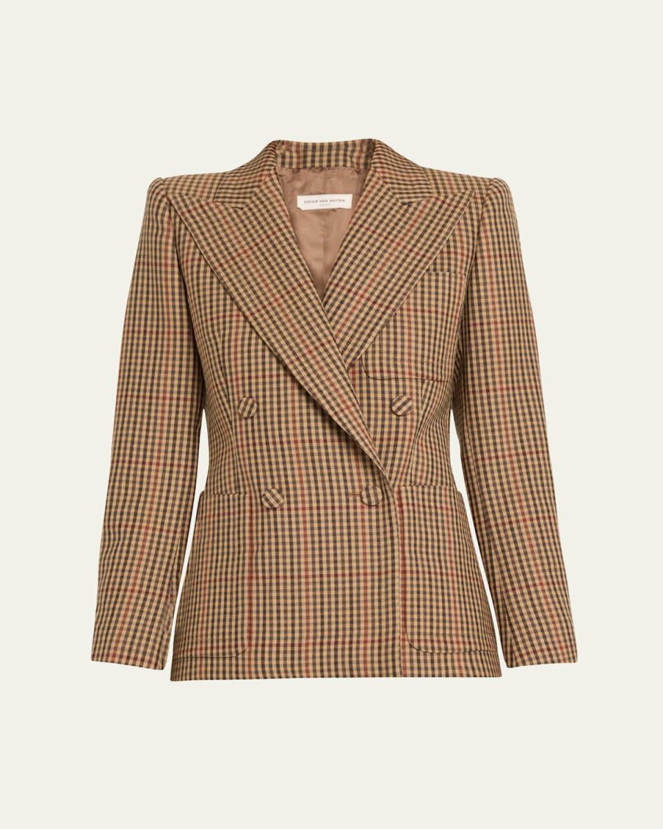 Beaume Plaid Double-Breasted Wool Jacket