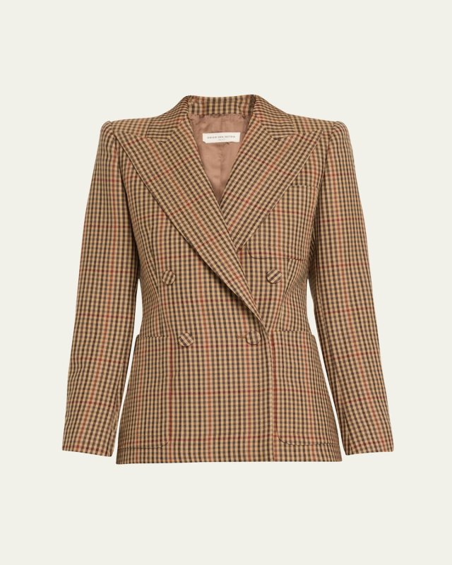 Beaume Plaid Double-Breasted Wool Jacket