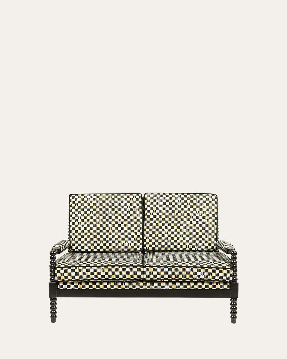 Spindle Check Outdoor Settee