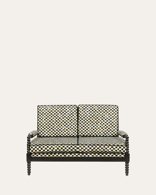 Spindle Check Outdoor Settee