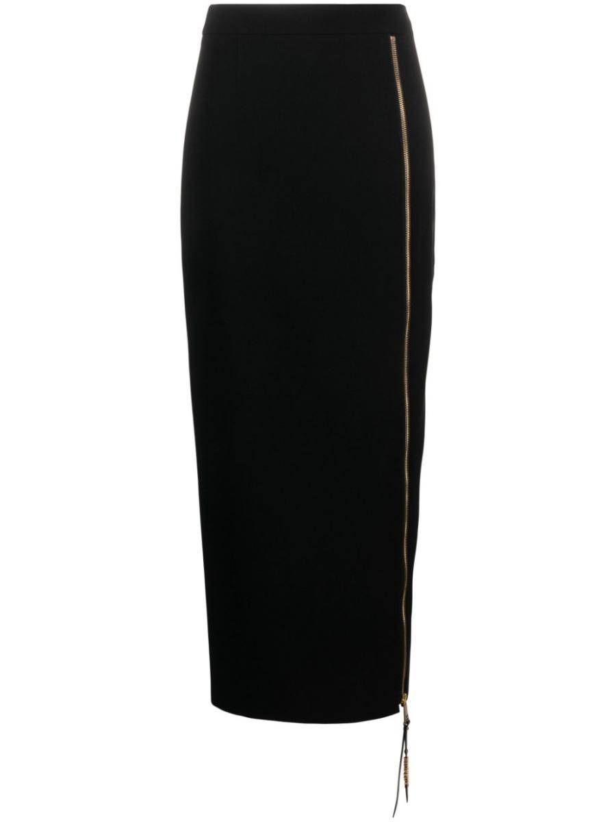 logo-lettering straight midi skirt