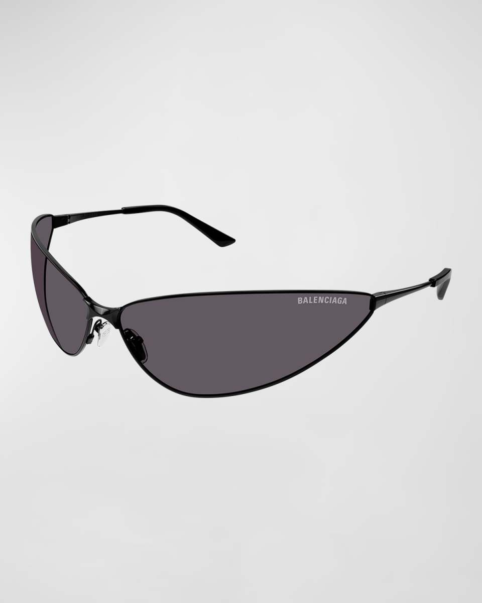 Curved Metal Cat-Eye Sunglasses