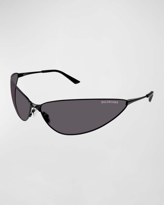 Curved Metal Cat-Eye Sunglasses
