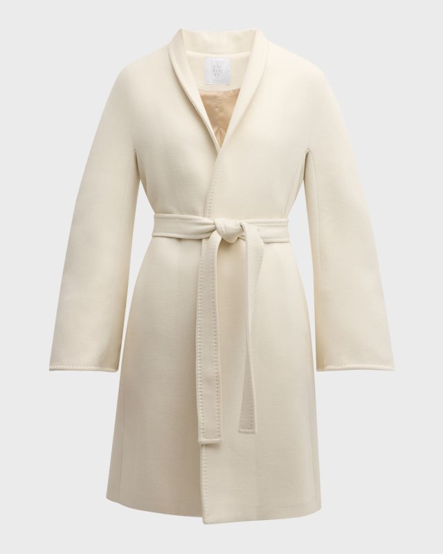Belted Pick Stitch Wool Coat