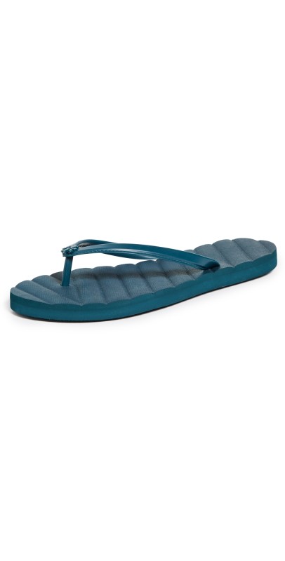 Tory Burch Kira Flip Flops Deep Green