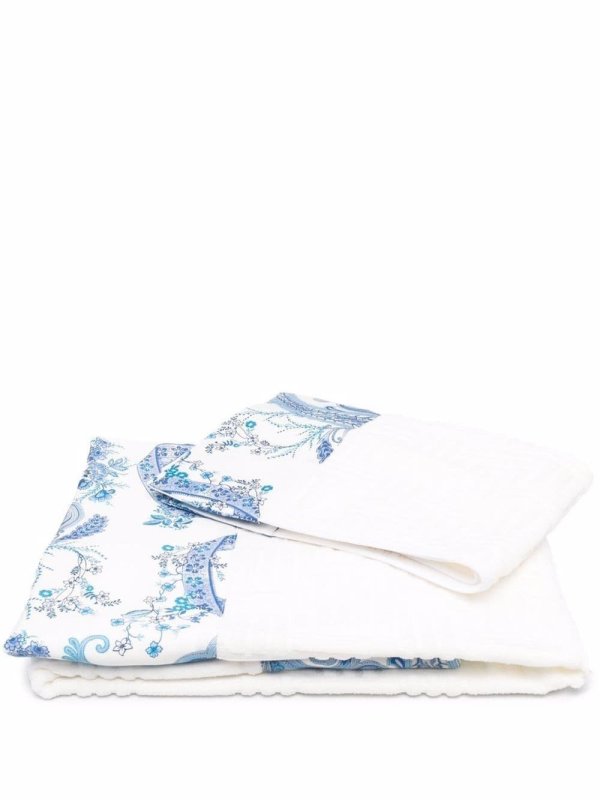 floral-print set-of-2 towels