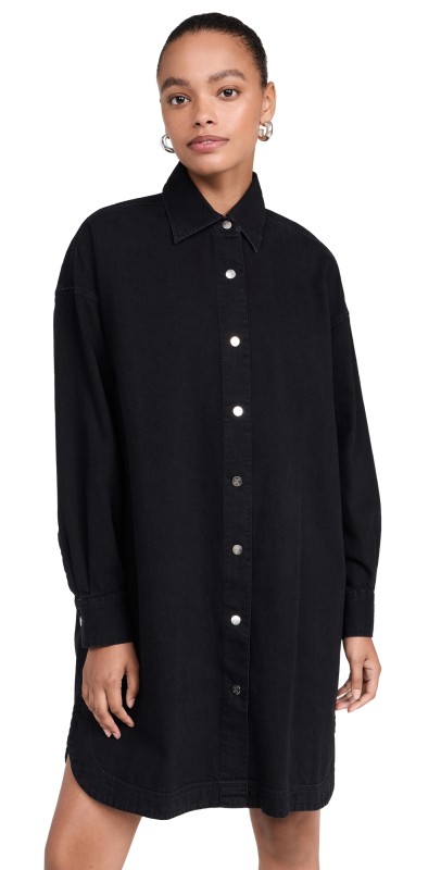 Closed Denim Shirt Dress Black