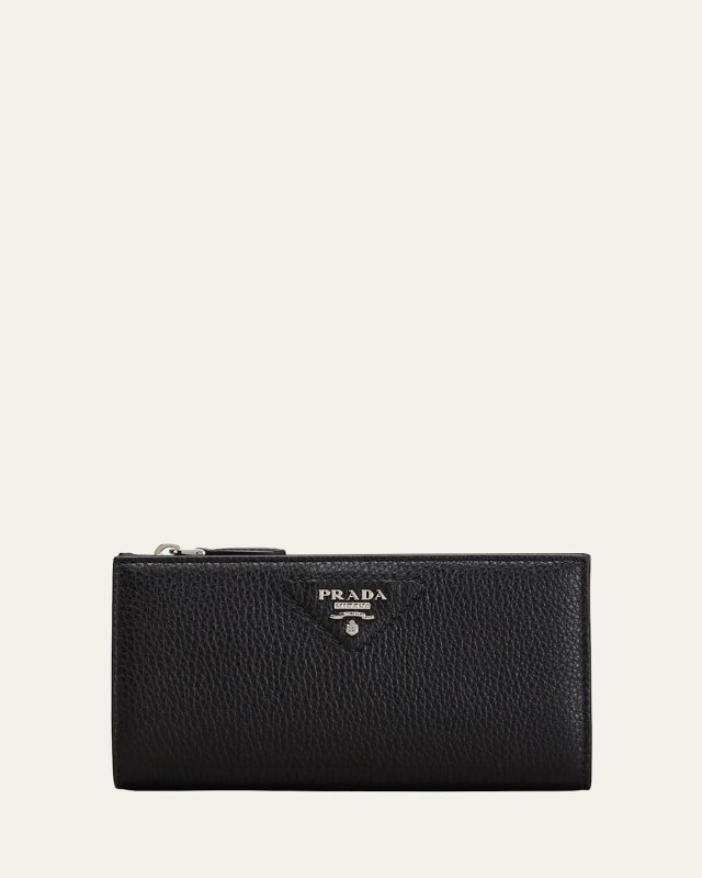 Calfskin Long Zip Wallet
