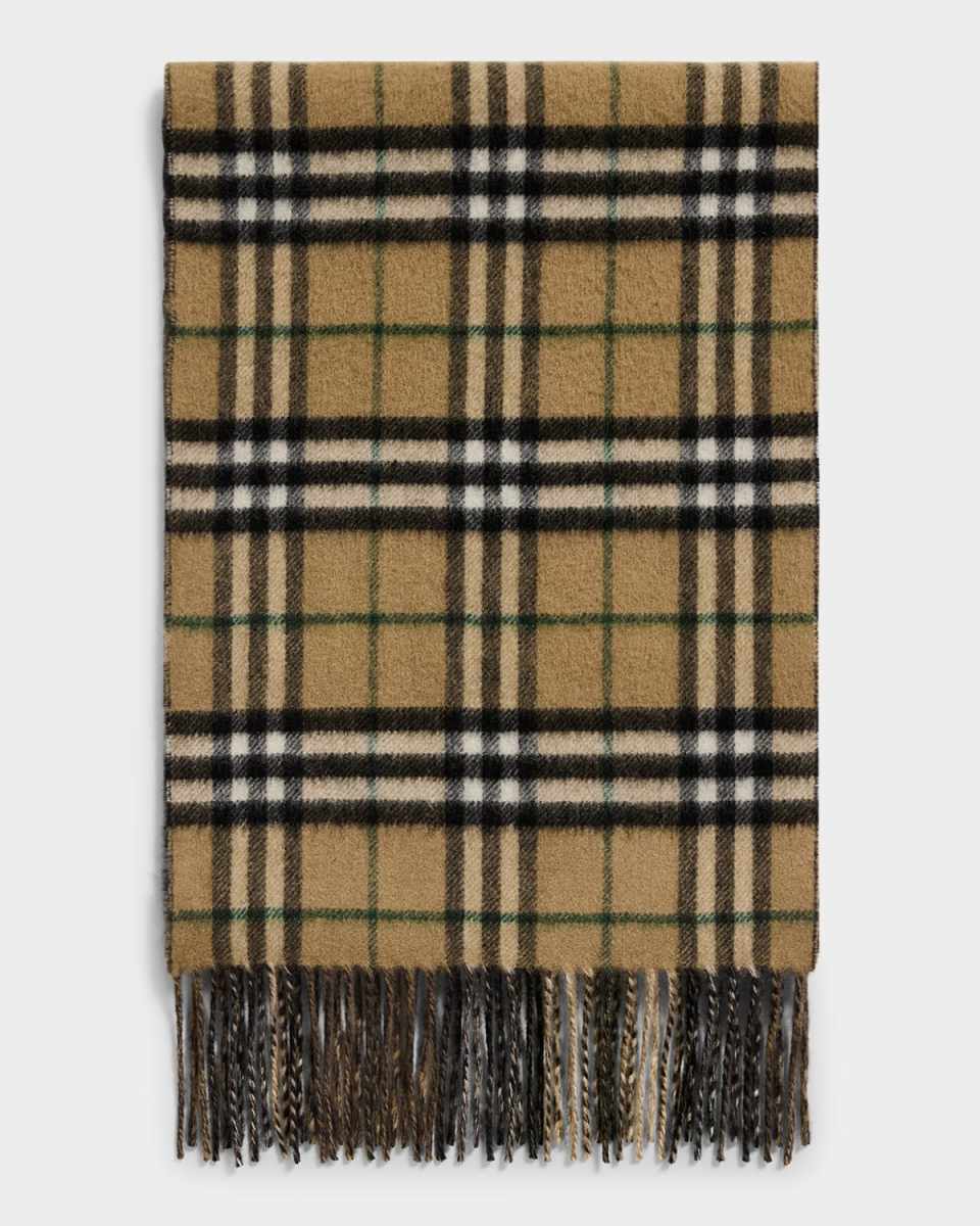 Men's Cashmere Reversible Check Scarf