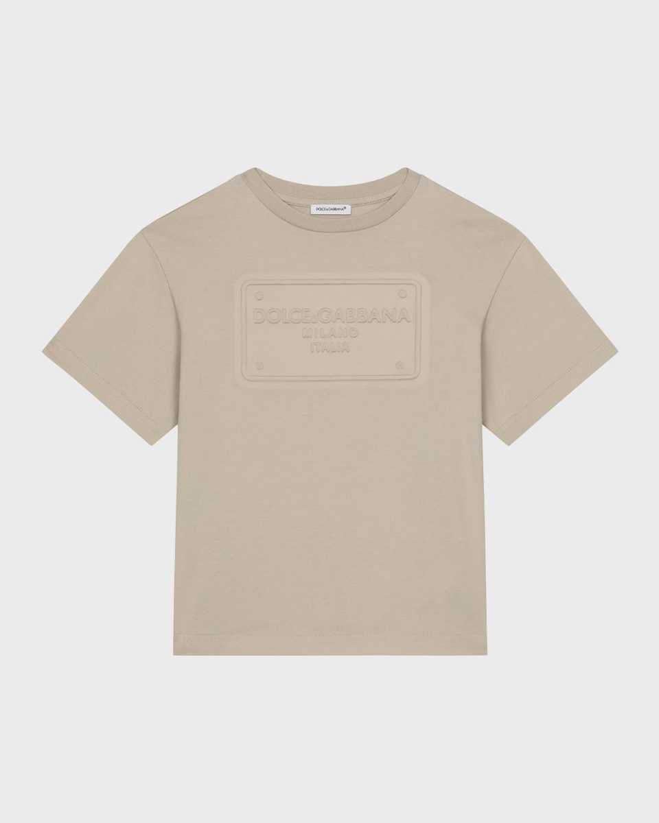Boy's Embossed Logo-Print T-Shirt, Size 8-14