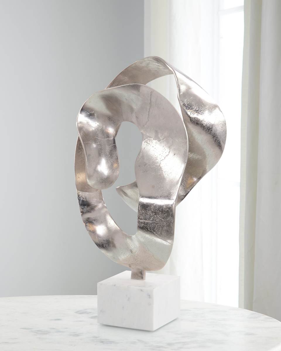 Organic Looped Sculpture in Nickel