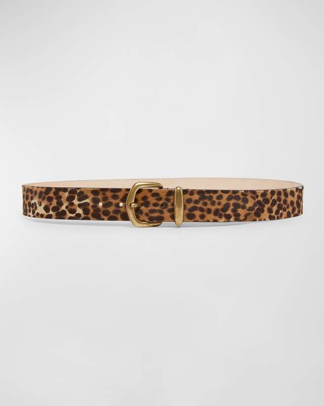 Dela Cheetah-Print Dyed Calf Belt