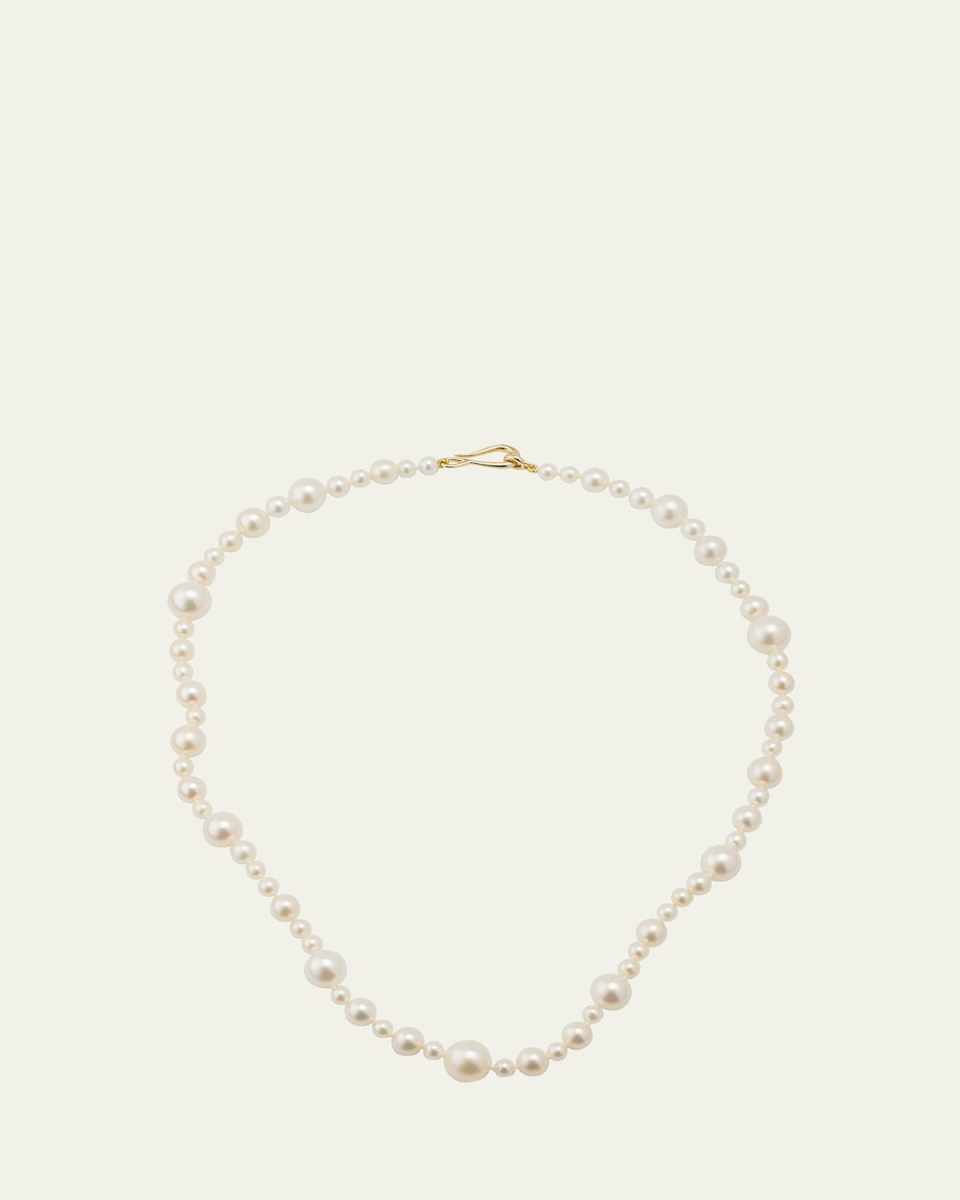 14K Yellow Gold Multi-Size Freshwater Pearl Strand Necklace