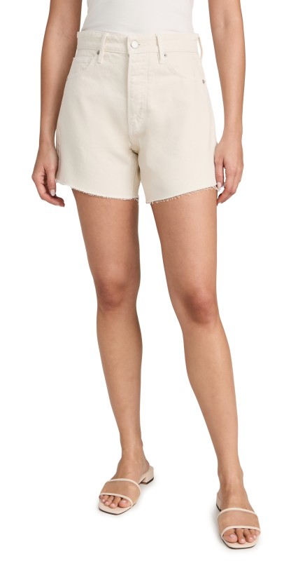 Veronica Beard Jean Ellis Mid Rise Shorts Ecru
